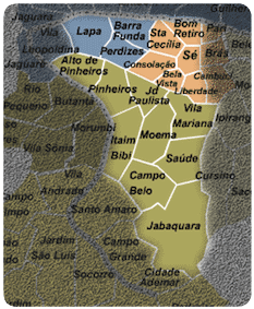 Zona Sul / Zona Centro Sul / Zona Centro/ Zona Ouest) Jabaquara, Vila Conceição, São Judas, Saúde, Praça de Árvore, Santa Cruz, Vila Mariana, Ana Rosa, Paraiso, Avenida Paulista, Brigadeiro, Trianon-Masp, Consolação, Vergueiro, São Joaquim, Liberdade, Anhangabaú, República, Santa Cecilia, Praça da Sé